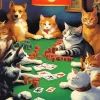 Cats and Dogs Playing Poker Diamond Painting