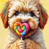 Cavoodle with Lollypop Diamond Painting