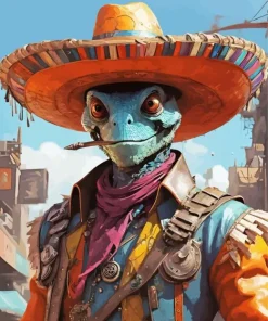 Chameleon Cowboy Diamond Painting