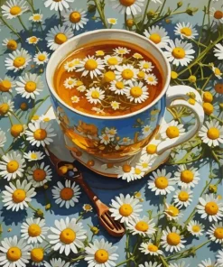 Chamomile Tea Cup Diamond Painting
