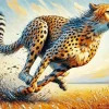 Cheetah Running Art Diamond Painting