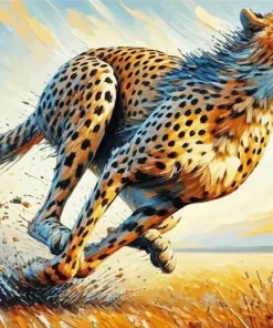 Cheetah Running Art Diamond Painting