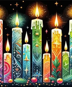 Christmas Candles Diamond Painting