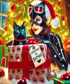 Christmas Catwoman Diamond Painting
