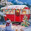 Christmas Red Caravan Diamond Painting