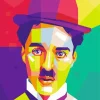 Colorful Charlie Chaplin Diamond Painting