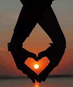 Couple Hands Silhouette Diamond Painting
