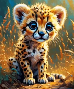 Cute Baby Cheetah Diamond Painting