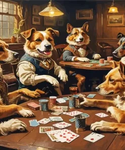 Dogs Playing Cards Diamond Painting