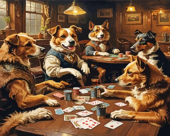 Dogs Playing Cards Diamond Painting Dogs Playing Cards Diamond Painting