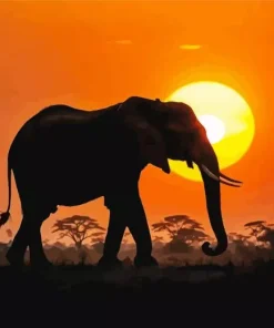 Elephant Silhouette Diamond Painting
