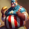 Fat Captain America Eating Diamond Painting