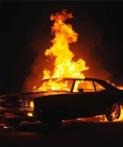 Fire Car Diamond Painting