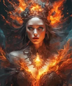 Fire Girl Diamond Painting