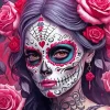 Floral Sugar Skull Diamond Painting
