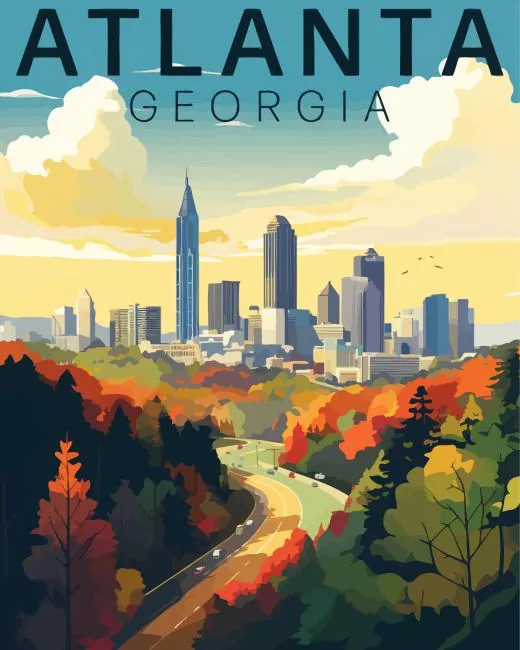 Georgia Atlanta Poster Diamond Painting Georgia Atlanta Poster Diamond Painting