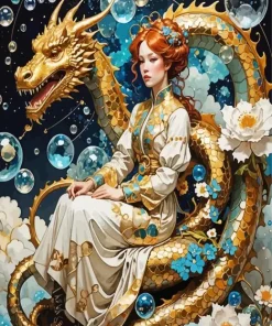 Giant Dragon and Girl Diamond Painting