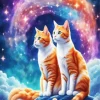 Ginger Cats in Space Diamond Painting