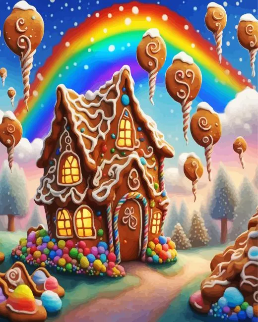 Gingerbread Village Diamond Painting Gingerbread Village Diamond Painting