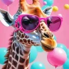 Giraffe with Glasses Diamond Painting