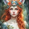 Girl Fox Diamond Painting