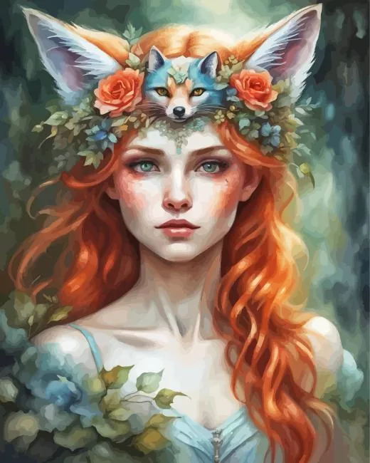 Girl Fox Diamond Painting Girl Fox Diamond Painting