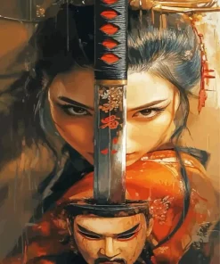 Girl Holding a Sword Diamond Painting