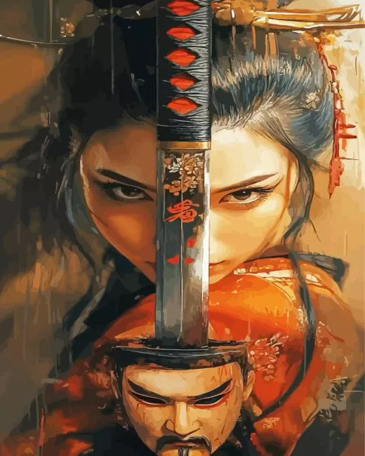 Girl Holding a Sword Diamond Painting Girl Holding a Sword Diamond Painting