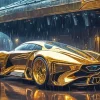 Golden Car Diamond Painting