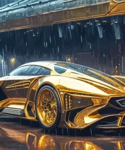 Golden Car Diamond Painting