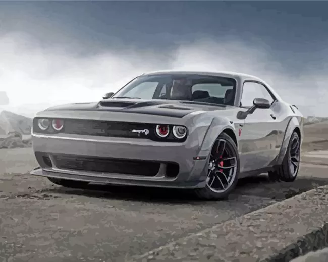 Grey Dodge Challenger Diamond Painting Grey Dodge Challenger Diamond Painting