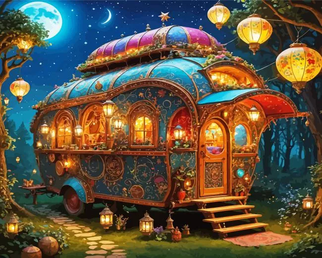 Gypsy Caravan Night Diamond Painting Gypsy Caravan Night Diamond Painting