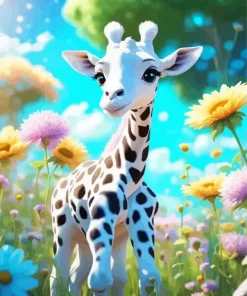 Little Albino Giraffe Diamond Painting