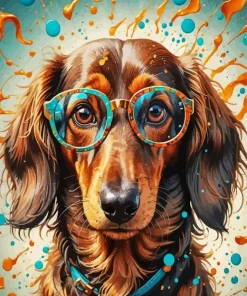 Long Haired Dachshund Diamond Painting