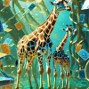 Mom and Baby Giraffe Diamond Painting