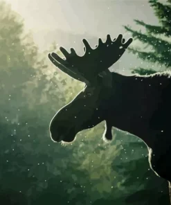 Moose Silhouette Diamond Painting