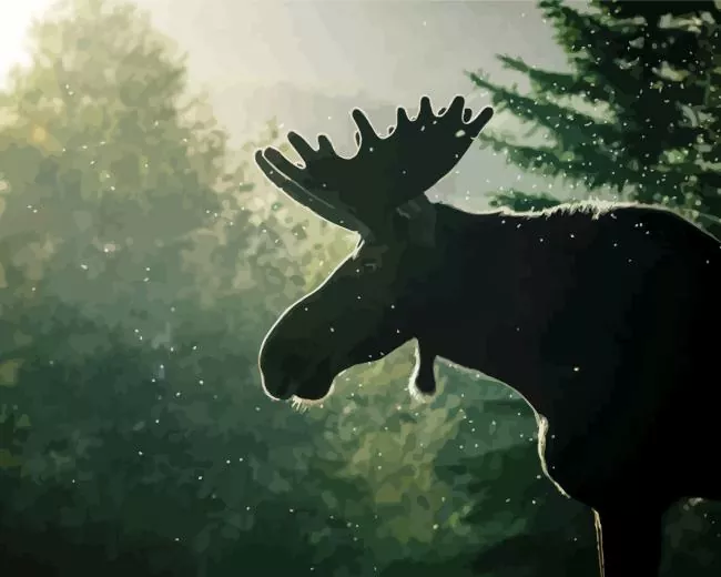 Moose Silhouette Diamond Painting Moose Silhouette Diamond Painting