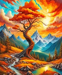 Mountain Sunset Diamond Painting