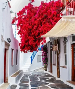Mykonos Flowers Diamond Painting