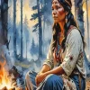 Native American Lady Diamond Painting