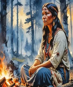 Native American Lady Diamond Painting