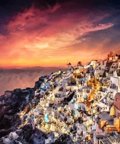 Night in Greece Diamond Painting