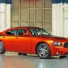 Orange Charger Daytona Diamond Painting