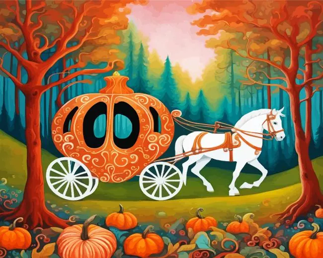 Pumpkin Carriage Diamond Painting Pumpkin Carriage Diamond Painting