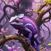 Purple Chameleon Diamond Painting