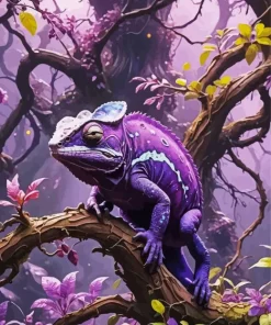 Purple Chameleon Diamond Painting