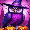 Purple Owl Diamond Painting