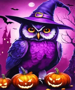 Purple Owl Diamond Painting