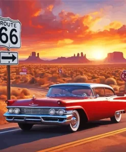 Red Cadillac Diamond Painting