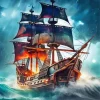 Ship in Storm Diamond Painting